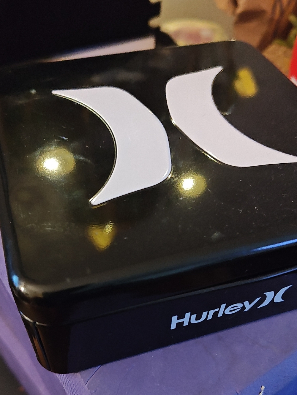 Wallet Hurley Black Tin with White Logo Accents